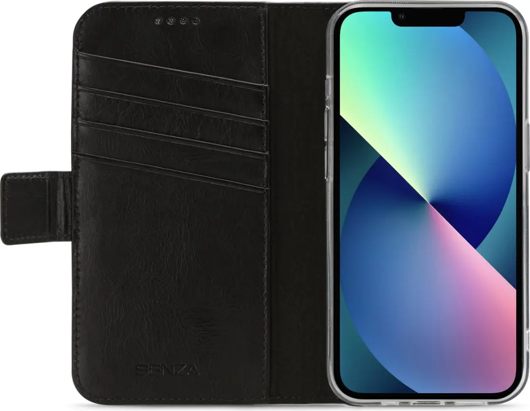 Senza Pure Serie WALCS1102 iPhone 13 Mini Hoesje - Echt Leer - Zwart