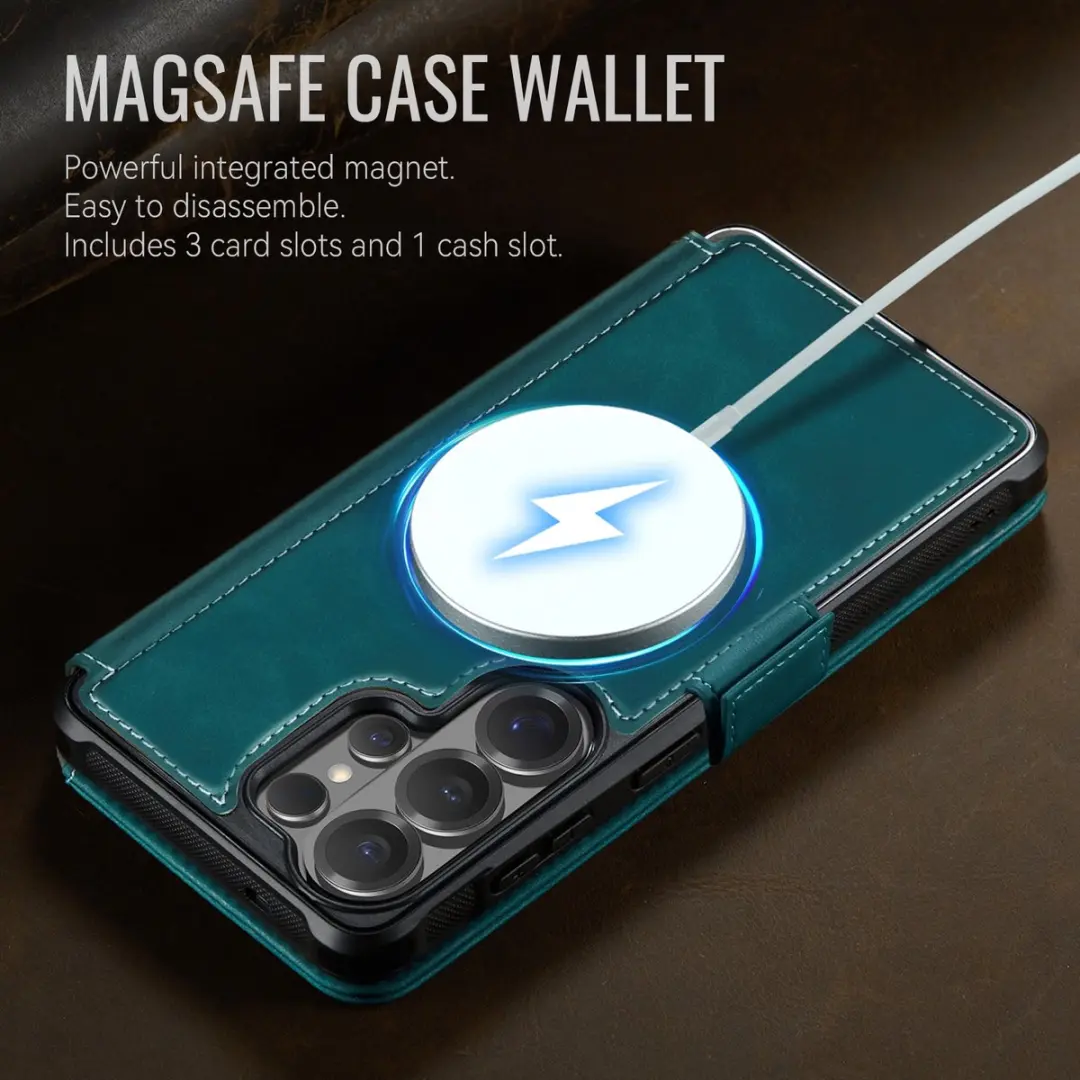 CaseMe Hoesje Samsung Galaxy S24 Ultra MagSafe - Blauw
