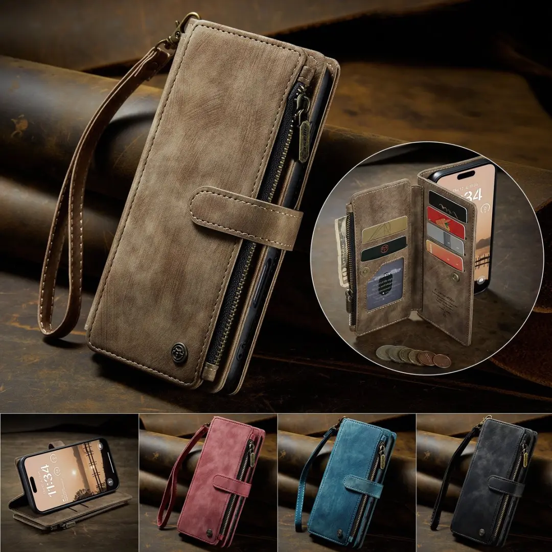 CaseMe C30 Book Case Hoesje iPhone 17 Pro - Bruin - afbeelding 6 van 6