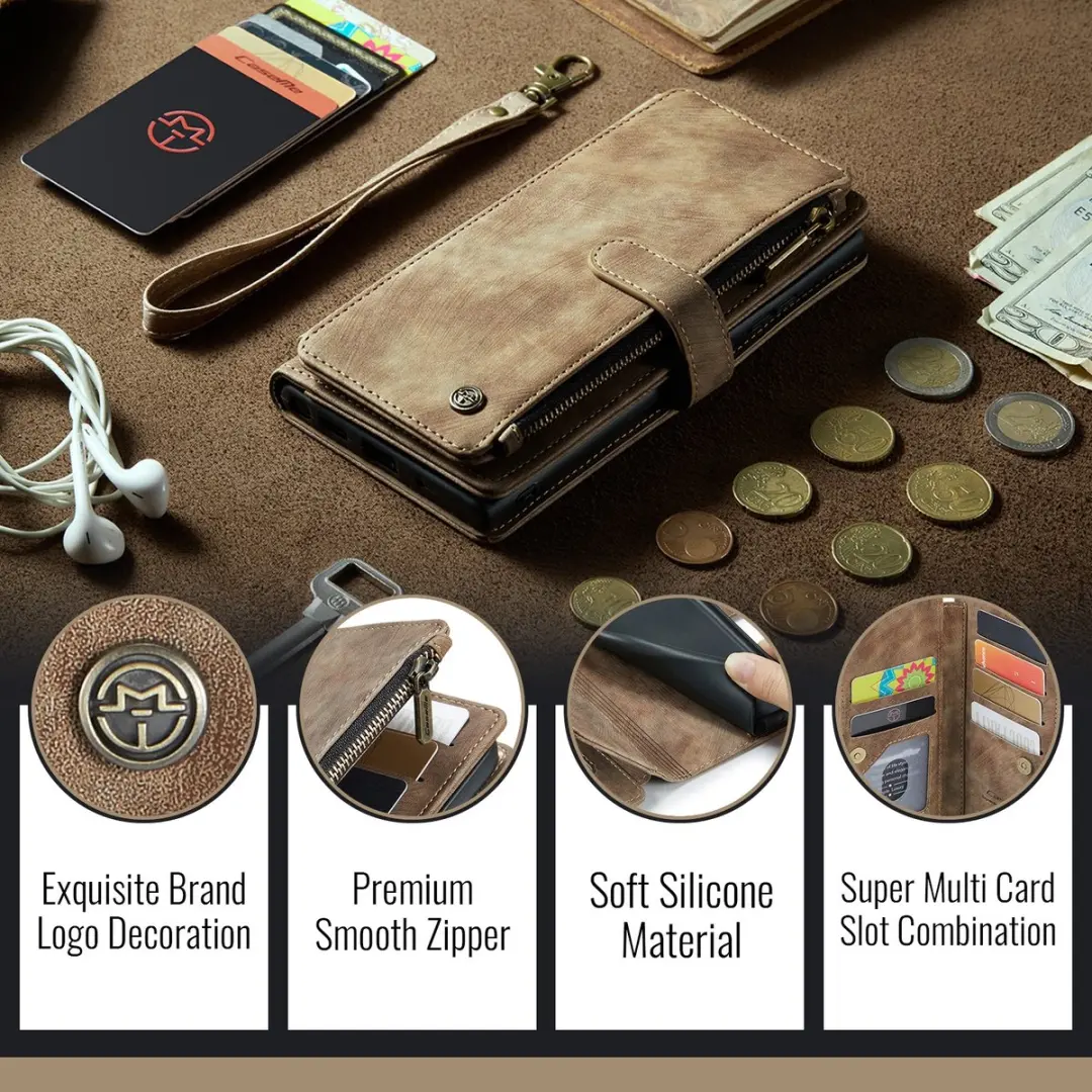 CaseMe C30 Book Case Hoesje iPhone 17 Pro - Bruin
