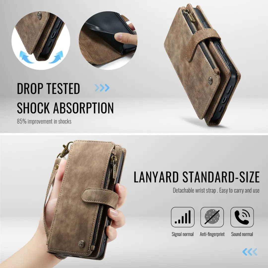 CaseMe C30 Book Case Hoesje iPhone 17 Pro - Bruin