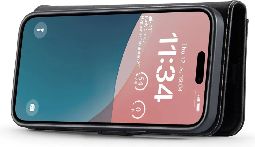 DG.MING iPhone 16 Plus Hoesje 2-in-1 Book Case - Zwart
