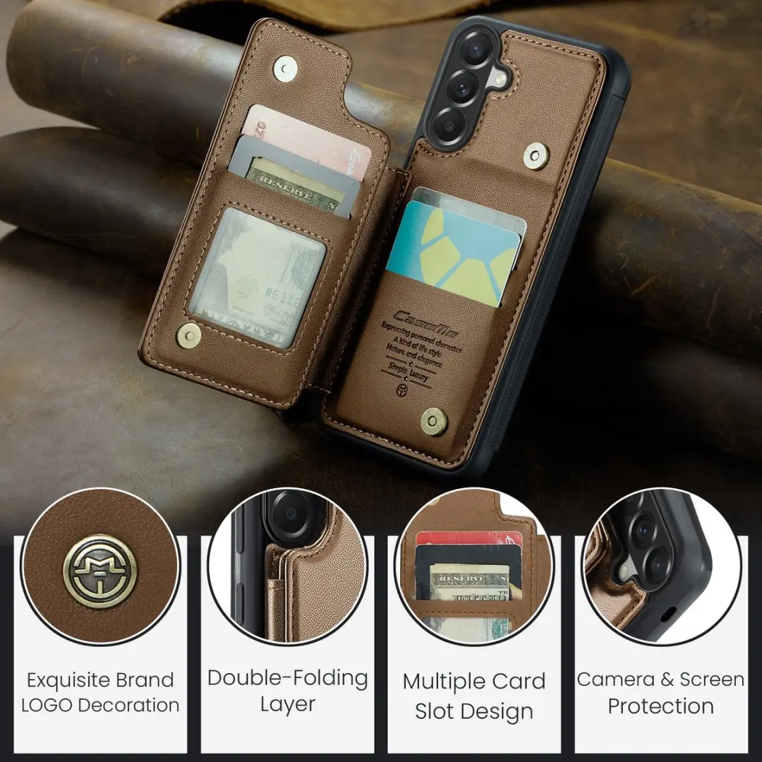Caseme C22 Hoesje Samsung Galaxy A57 - Bruin