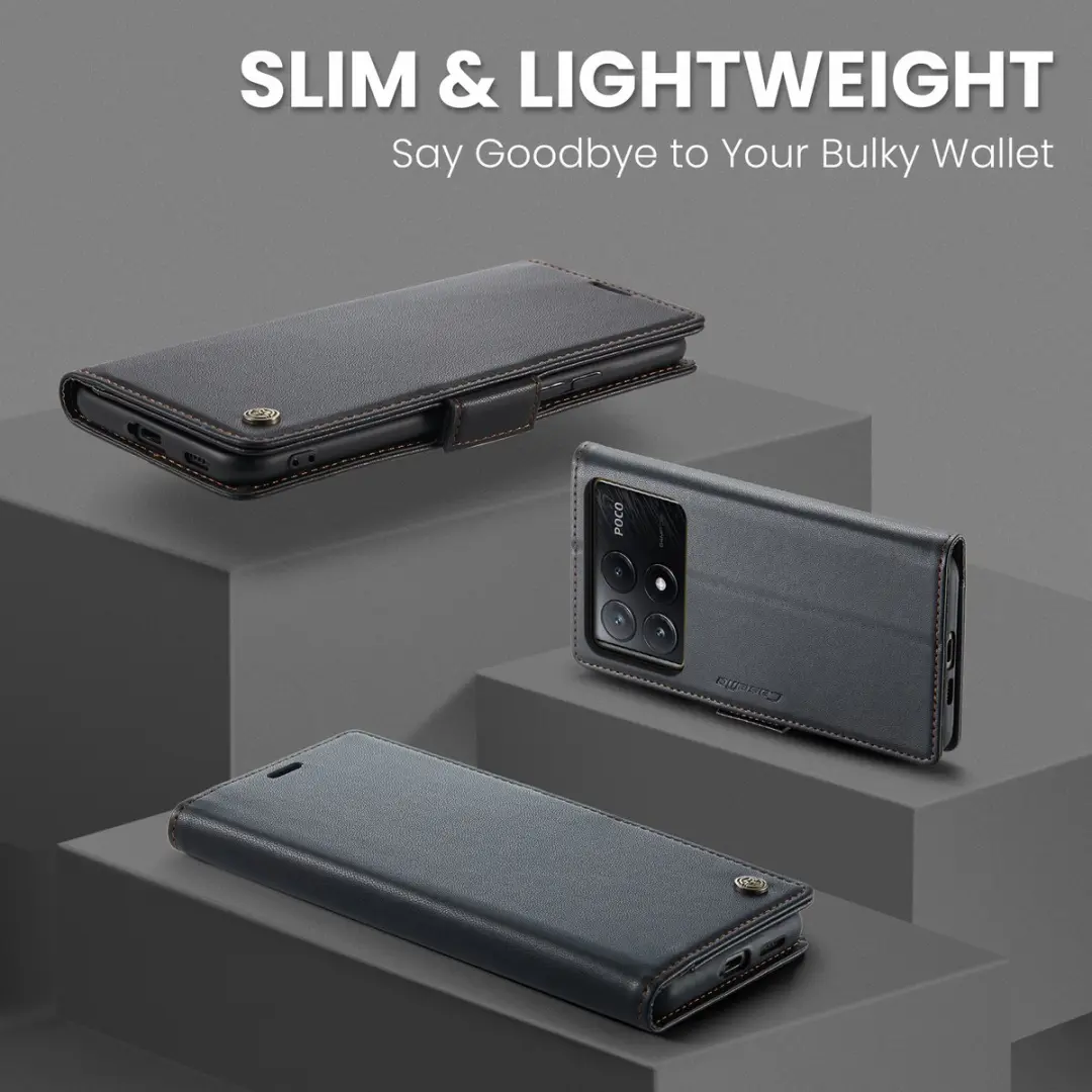 Caseme Wallet Case Xiaomi Poco X6 RFID - Zwart