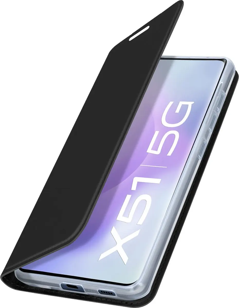 Dux Ducis Folio Hoesje Vivo X51 5G - Pasjeshouder & Stand - Zwart