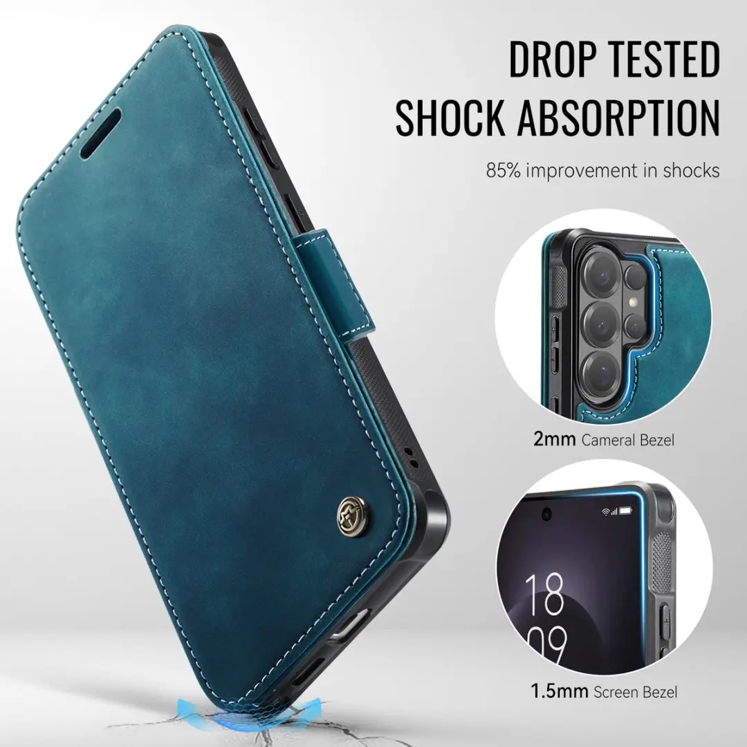 Caseme 053 Slim Book Case Samsung Galaxy S25 Ultra - MagSafe - Blauw
