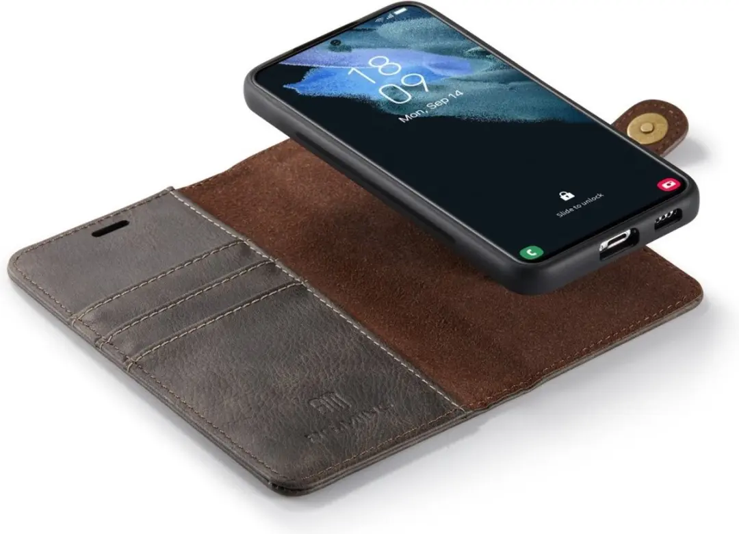 DG.MING Hoesje Samsung Galaxy S9 - 2-in-1 Book Case Grijs