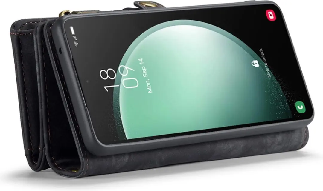 Caseme 008 Hoesje Samsung Galaxy S23 FE - 2-in-1 Book Case & Portemonnee - 8 Pasjes - Zwart