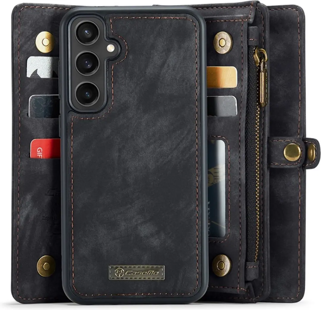 Caseme 008 Hoesje Samsung Galaxy S23 FE - 2-in-1 Book Case & Portemonnee - 8 Pasjes - Zwart