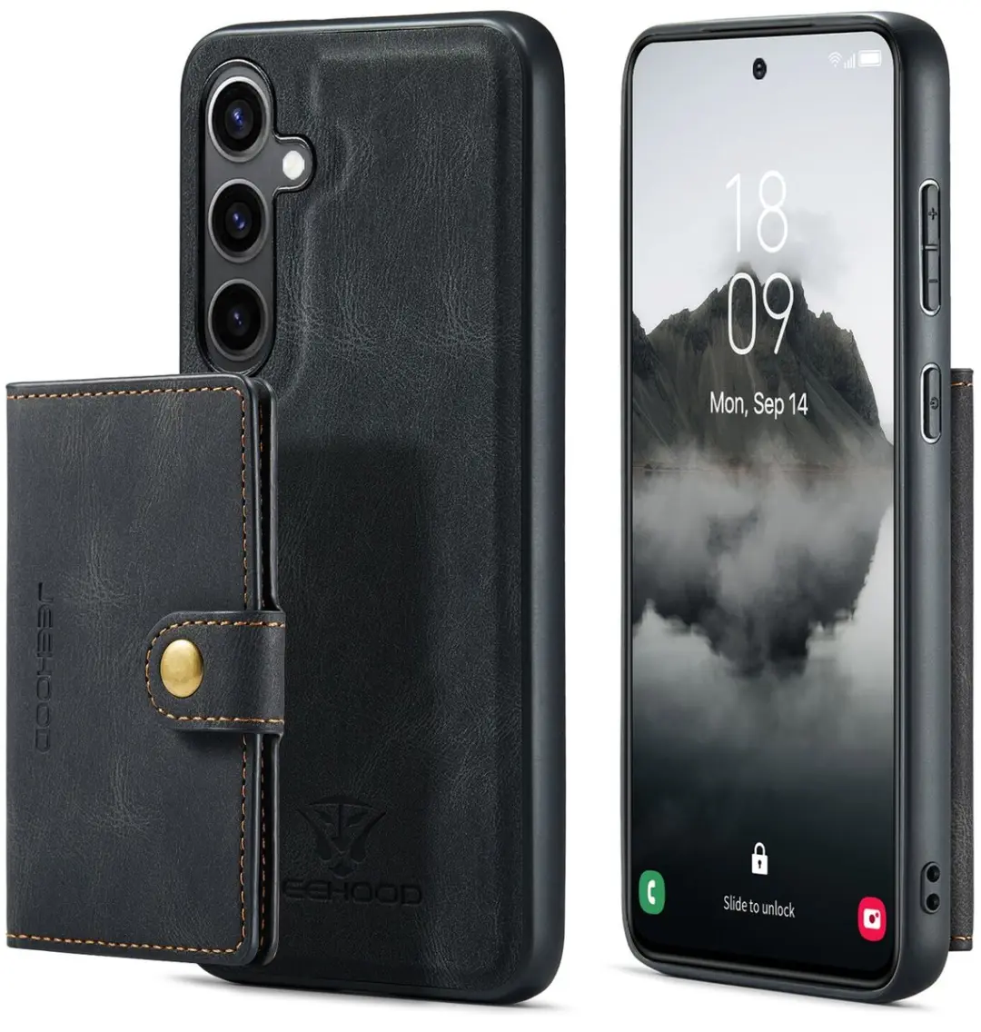 Caseme JH-01 Hoesje Samsung Galaxy S25 FE - Pasjeshouder 4 Stuks - Zwart