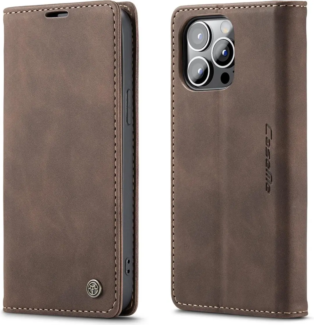 CaseMe Luxe Bookcase iPhone 13 Pro Max - Bruin - 6 Pasjes - afbeelding 6 van 6