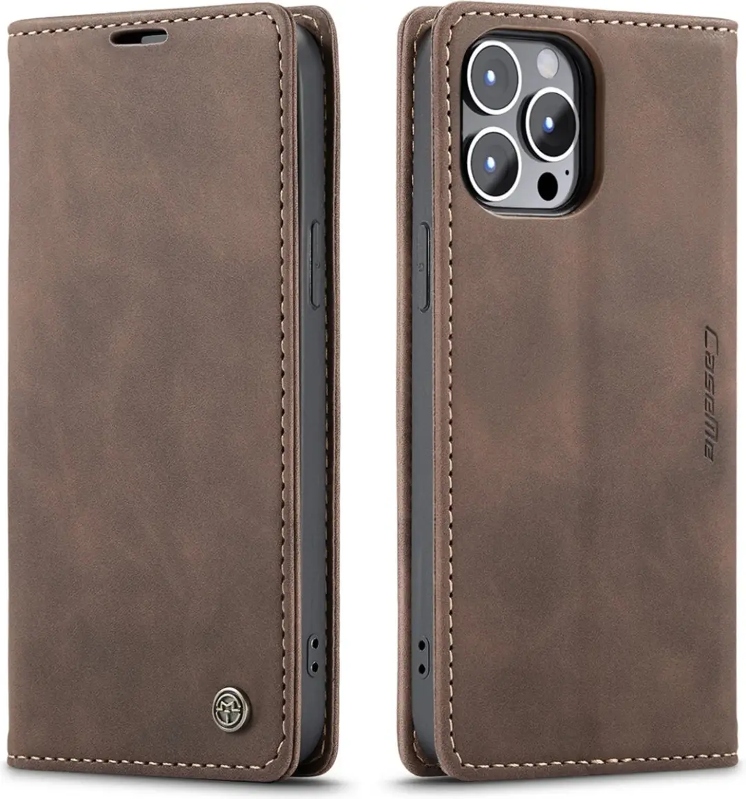 CaseMe Luxe Bookcase iPhone 13 Pro Max - Bruin - 6 Pasjes