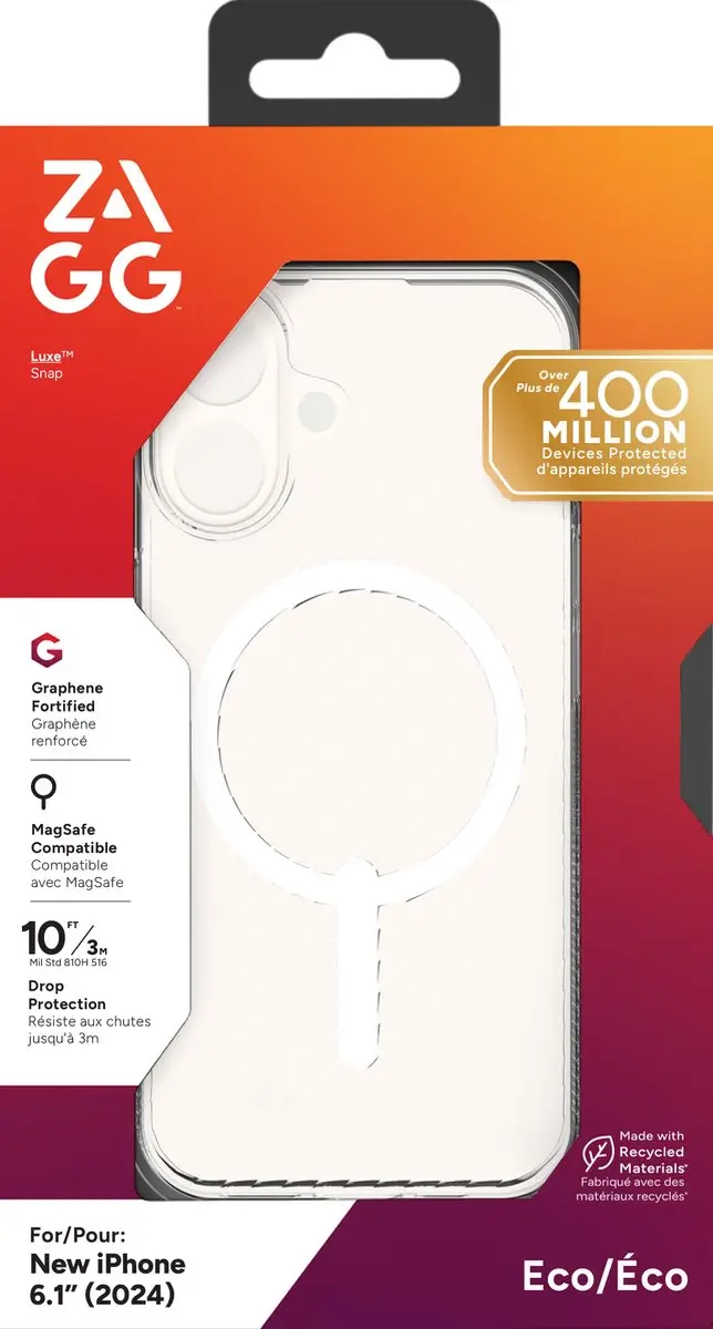 ZAGG Luxe Snap Mag iPhone 16 Hoesje - 702315010 - Transparant