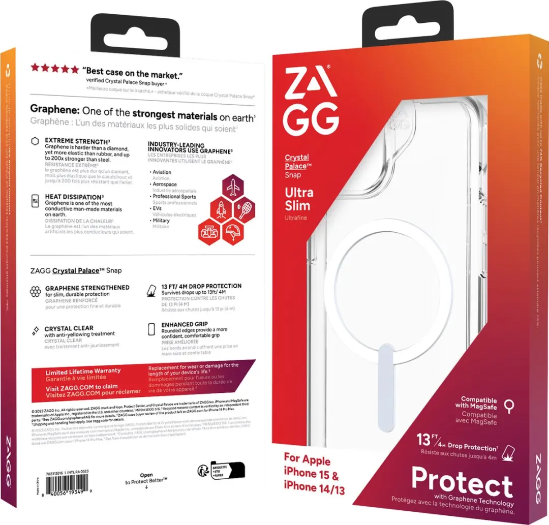 ZAGG Crystal Palace Snap Hoesje iPhone 15 - Transparant - 54650