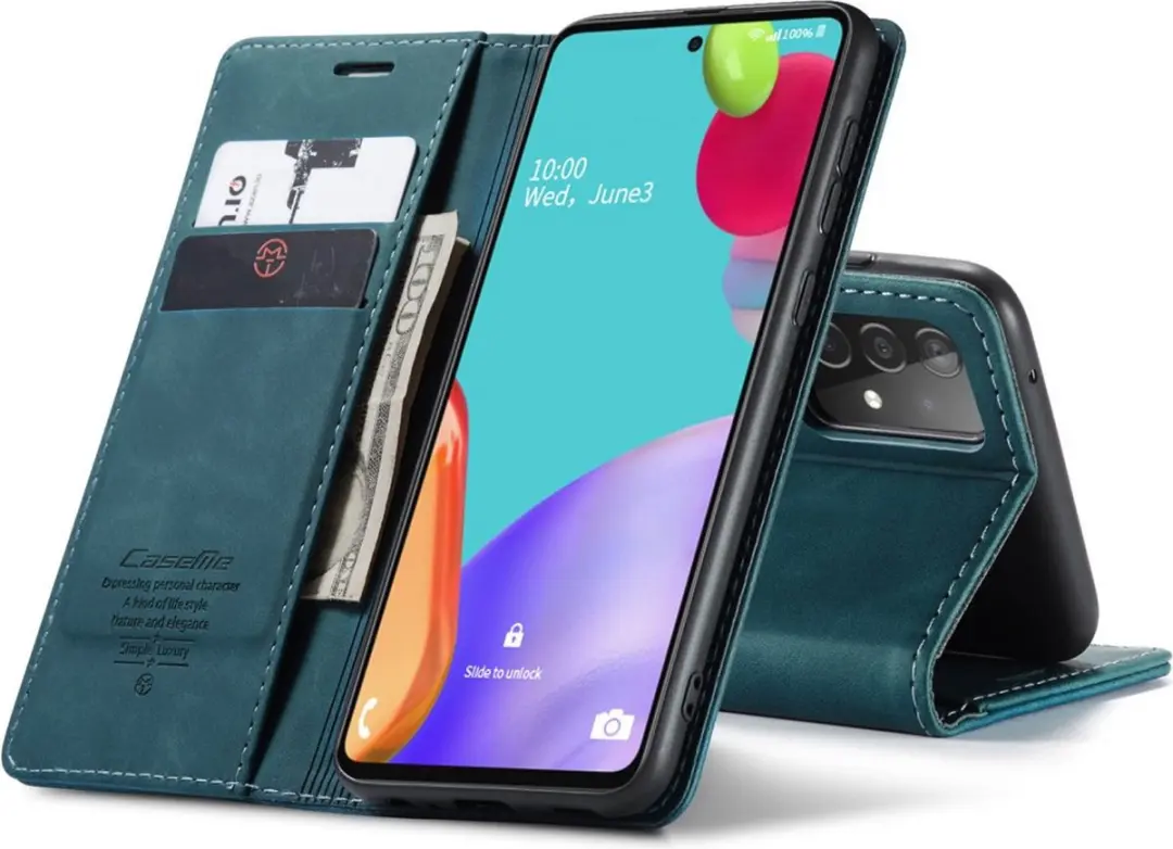 Caseme Book Case Samsung Galaxy A52 Groen - 2 Stuks