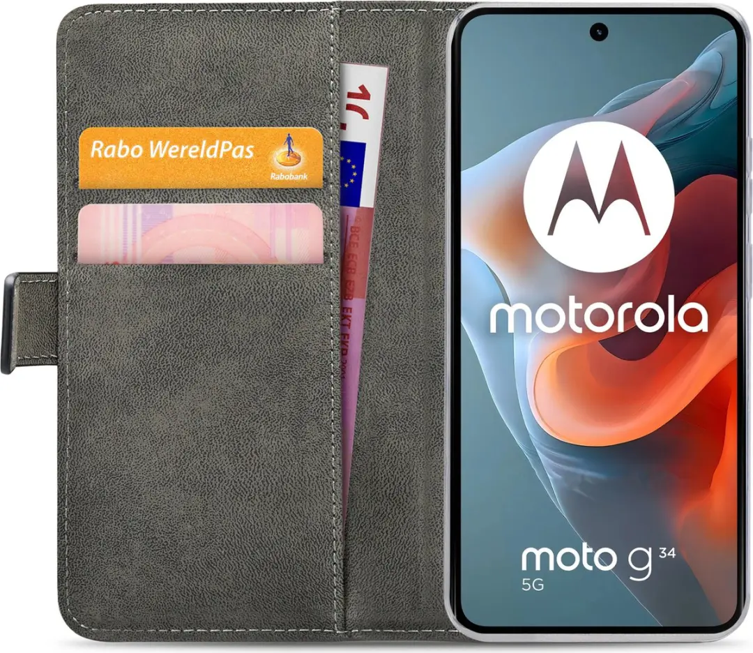 Mobilize Classic Gelly Wallet Bookcase Motorola Moto G34 - Zwart MOB-CGWBCB-MOTOG34