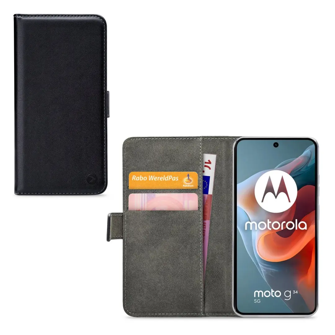 Mobilize Classic Gelly Wallet Bookcase Motorola Moto G34 - Zwart MOB-CGWBCB-MOTOG34
