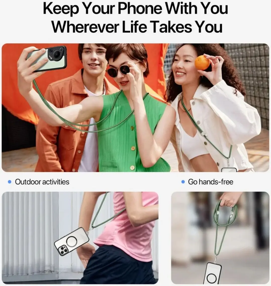 Dux Ducis Crossbody Groen - Universeel Telefoonkoord