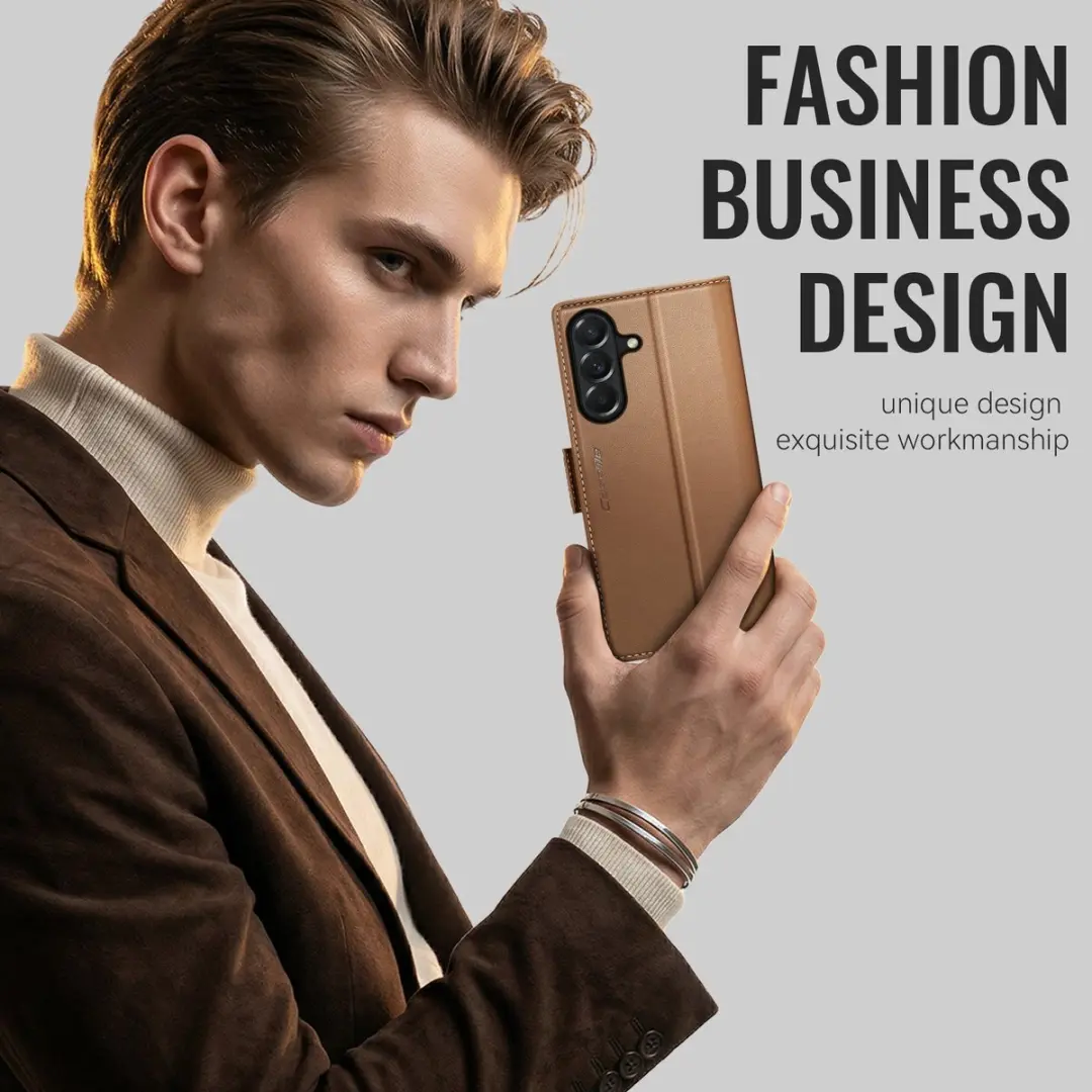 Caseme Hoesje Samsung Galaxy A27 Wallet Book - Bruin - afbeelding 6 van 6