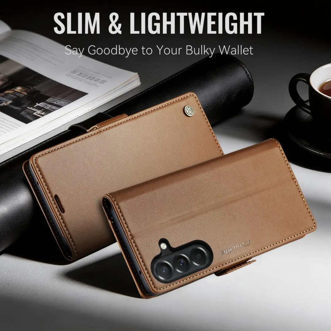 Caseme Hoesje Samsung Galaxy A27 Wallet Book - Bruin