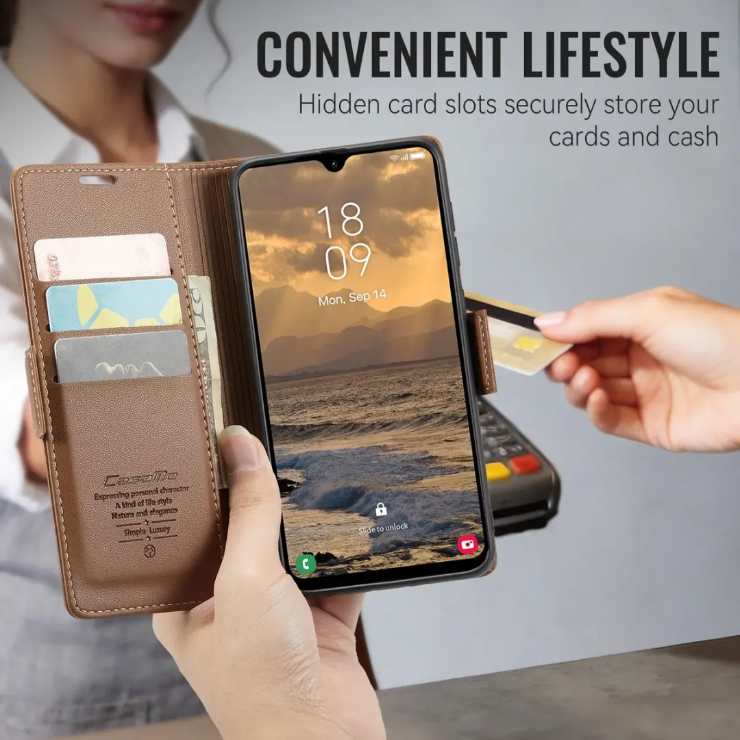 Caseme Hoesje Samsung Galaxy A27 Wallet Book - Bruin