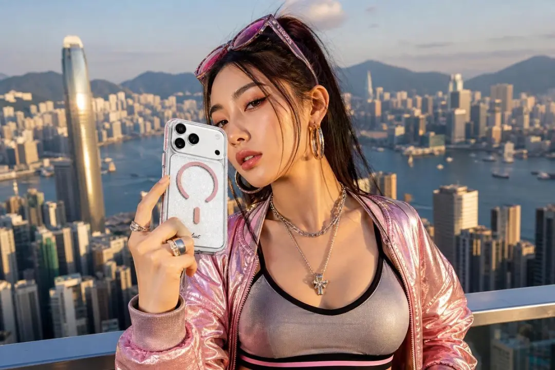 Laut Aero Sparkle iPhone 17 Pro Max Hoes - Crystal Clear Roze - 6m Valbeveiliging