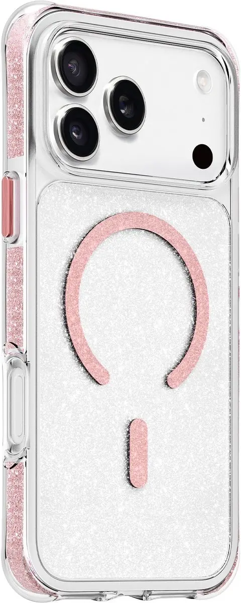 Laut Aero Sparkle iPhone 17 Pro Max Hoes - Crystal Clear Roze - 6m Valbeveiliging