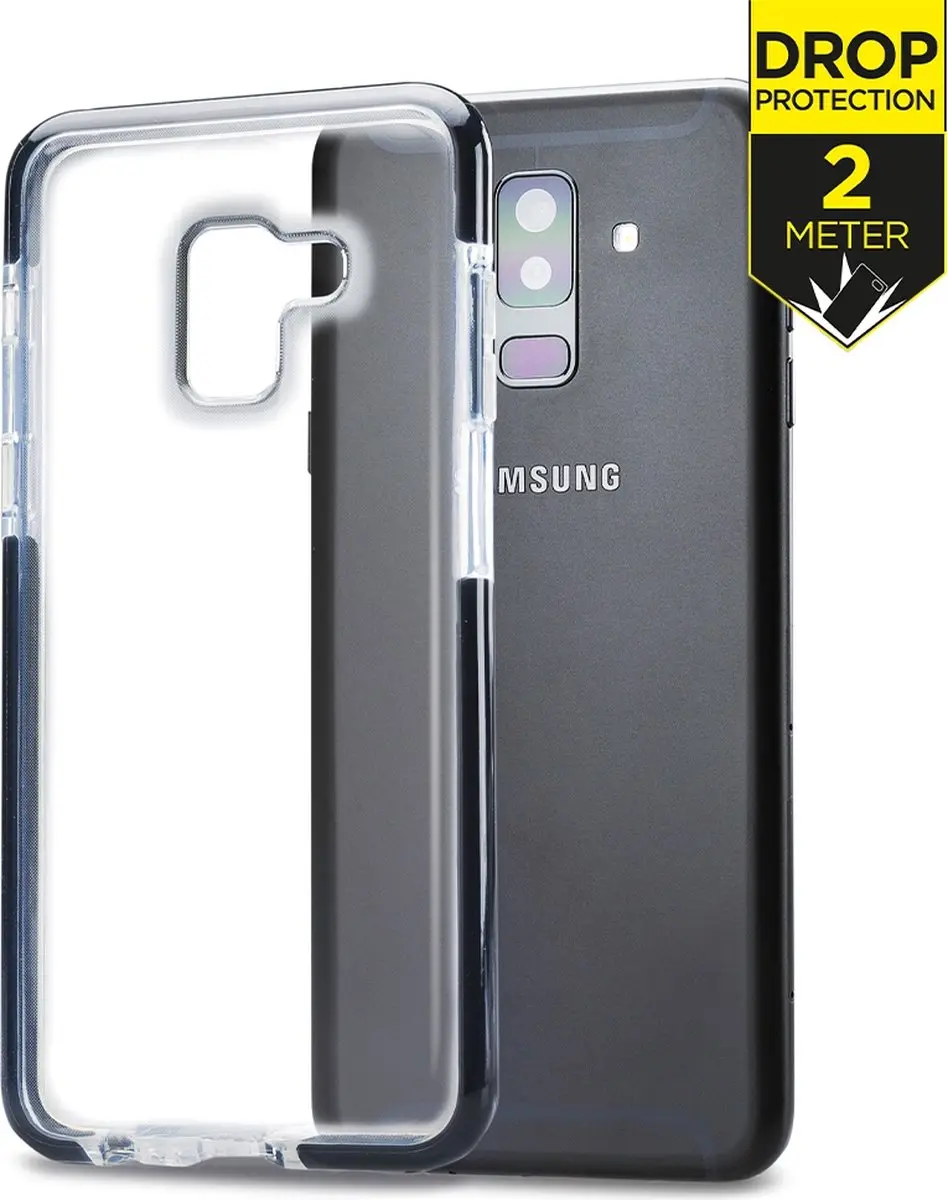 Mobilize Galaxy A8 (2018) Hardcase - MOB-SCB-GALA818 - Transparant/Zwart