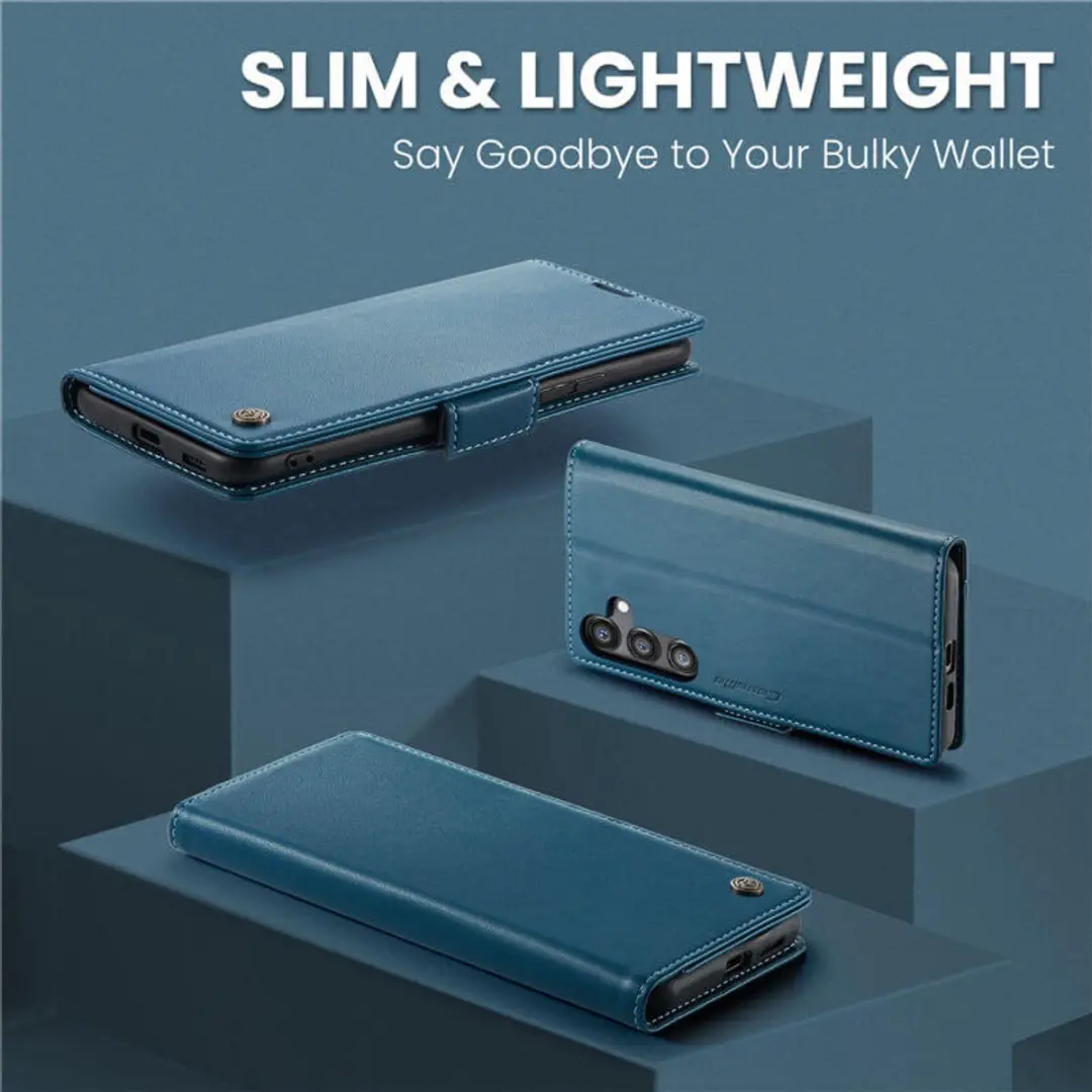 Caseme Wallet Case Galaxy S24 FE - RFID Blauw - afbeelding 6 van 6