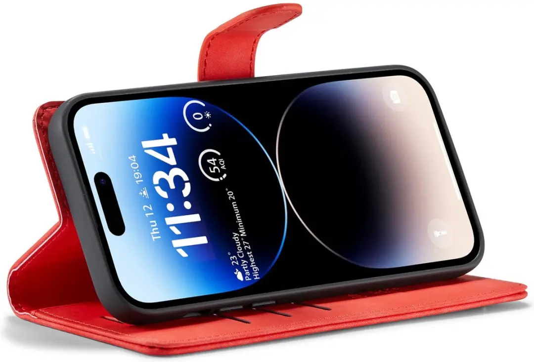 Caseme Bookcase Hoesje iPhone 15 Plus - Rood - 2-in-1 Magnetisch