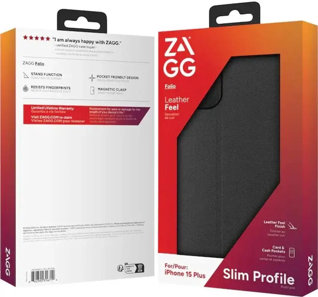 ZAGG Folio 702314823 Hoesje iPhone 15 Plus - 3 Pasjes - Zwart