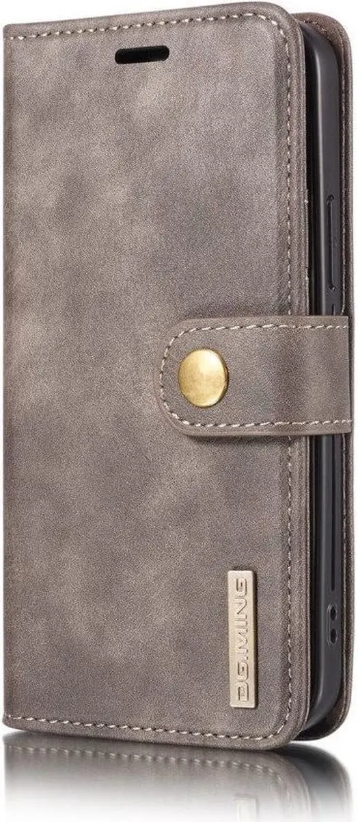 DG.MING iPhone 12/12 Pro Hoesje 2-in-1 Book Case Grijs - afbeelding 6 van 6
