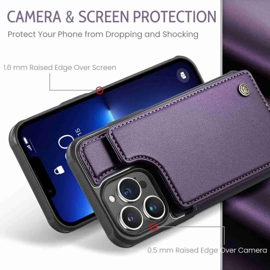 Caseme Portemonnee Backcover iPhone 13 Pro Max - Anti-RFID - 4 Pasjes - Paars