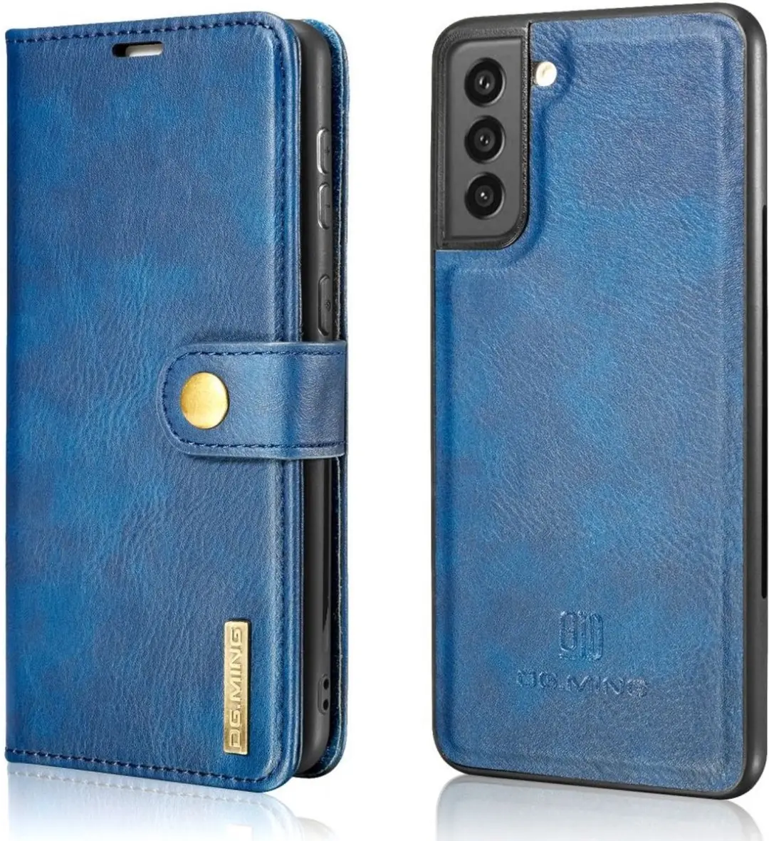 DG.MING Book Case Back Cover Blauw - 3 Stuks - Samsung Galaxy S21 FE
