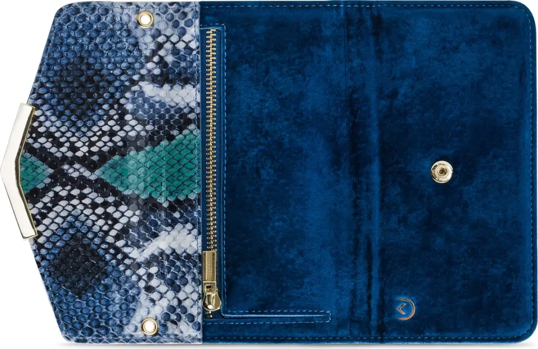 Mobilize iPhone 11 Pro Max Hoesje Velvet Clutch Blauw - 4 Pasjes