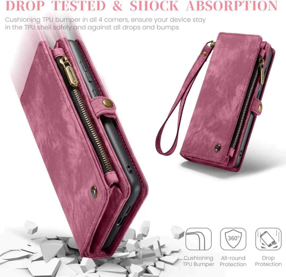 Caseme 008 Book Case & Back Cover Samsung Galaxy S25 Plus - 8 Pasjes - Pink