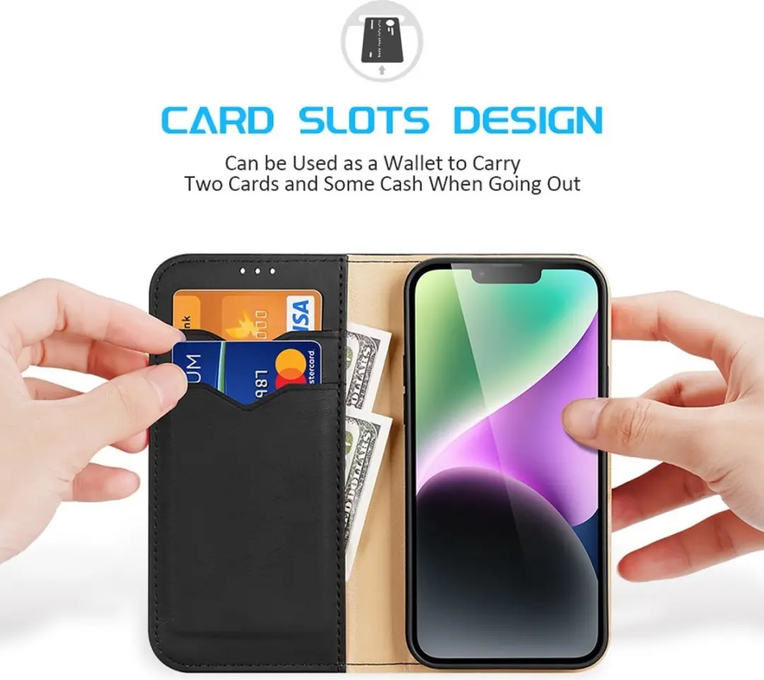 Dux Ducis Hivo Series iPhone 15 Hoesje - 3 Pasjes - Zwart