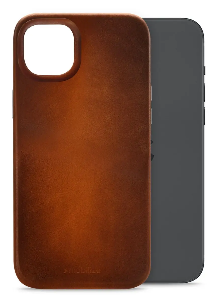 Mobilize iPhone 15 Plus Hoesje MagSafe - Cognac Leer