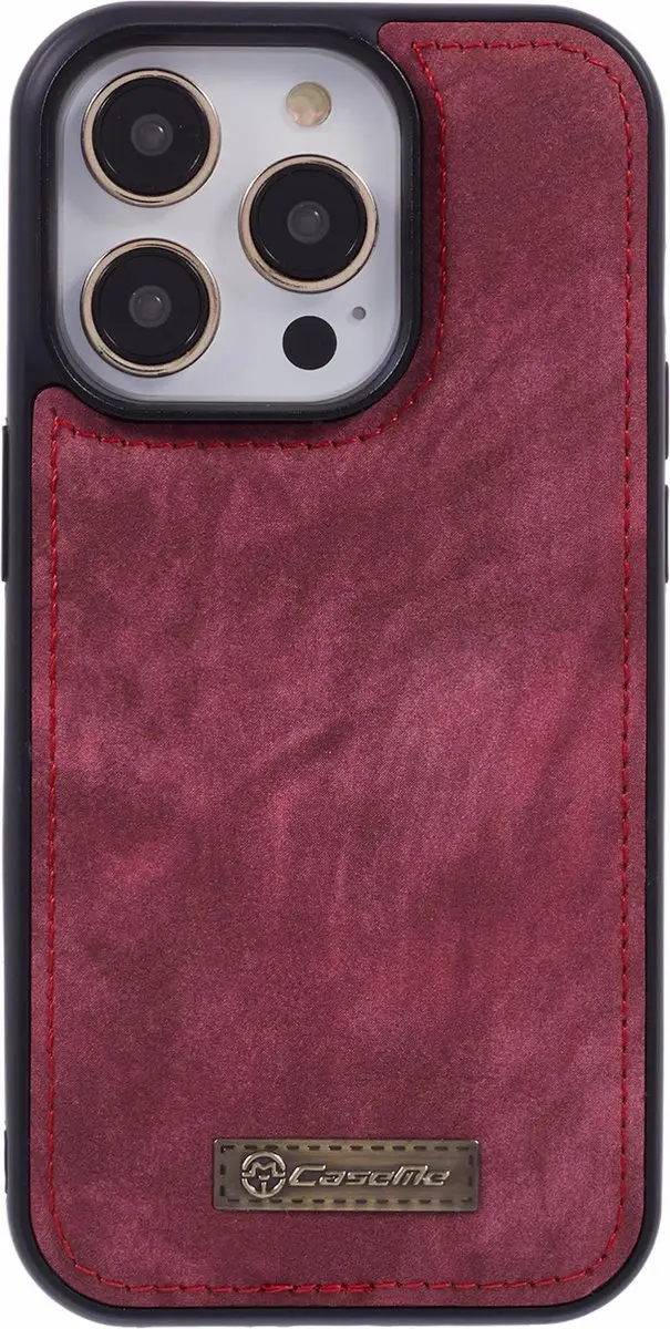 Caseme iPhone 14 Pro Hoesje - Backcover Rood - 8 Pasjes