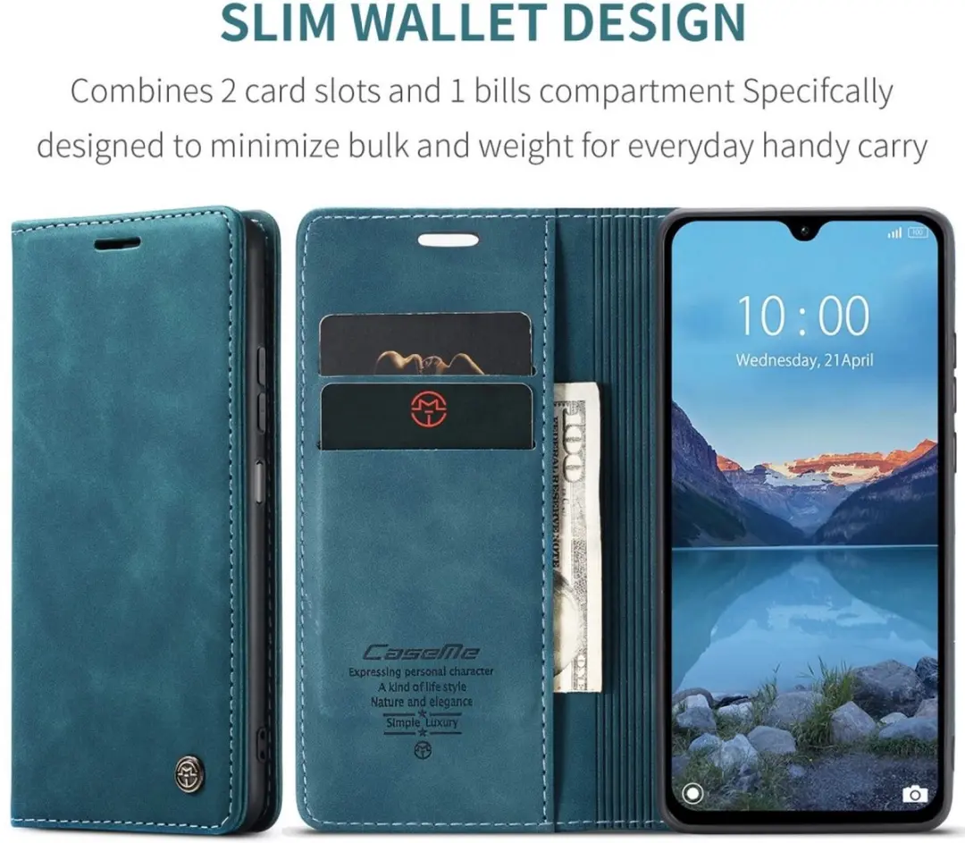 Caseme 013 Book Case Hoesje Xiaomi Redmi 14C - Blauw