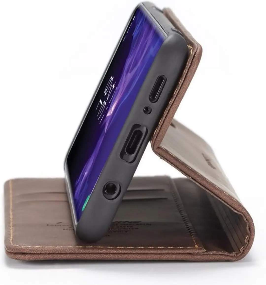 Caseme Book Case Donkerbruin - Samsung Galaxy S9+ Hoesje - 2 Pasjes - afbeelding 6 van 6