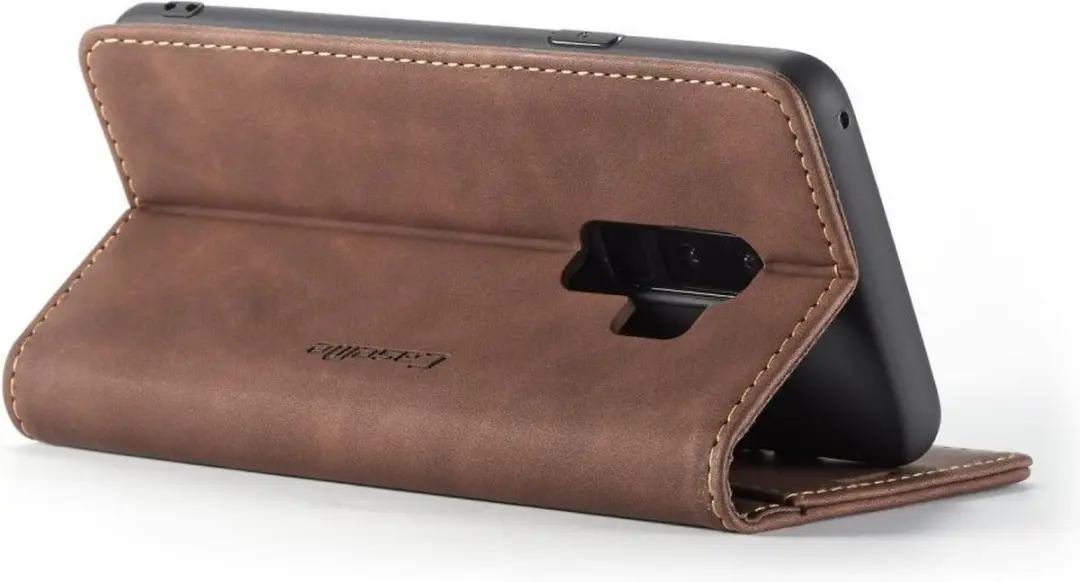 Caseme Book Case Donkerbruin - Samsung Galaxy S9+ Hoesje - 2 Pasjes