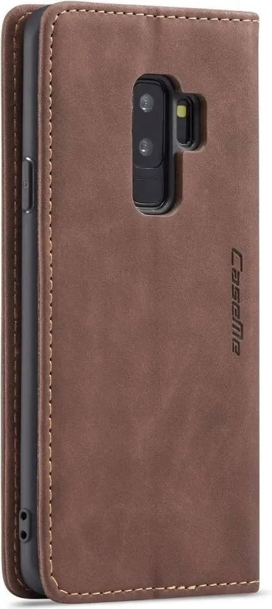 Caseme Book Case Donkerbruin - Samsung Galaxy S9+ Hoesje - 2 Pasjes