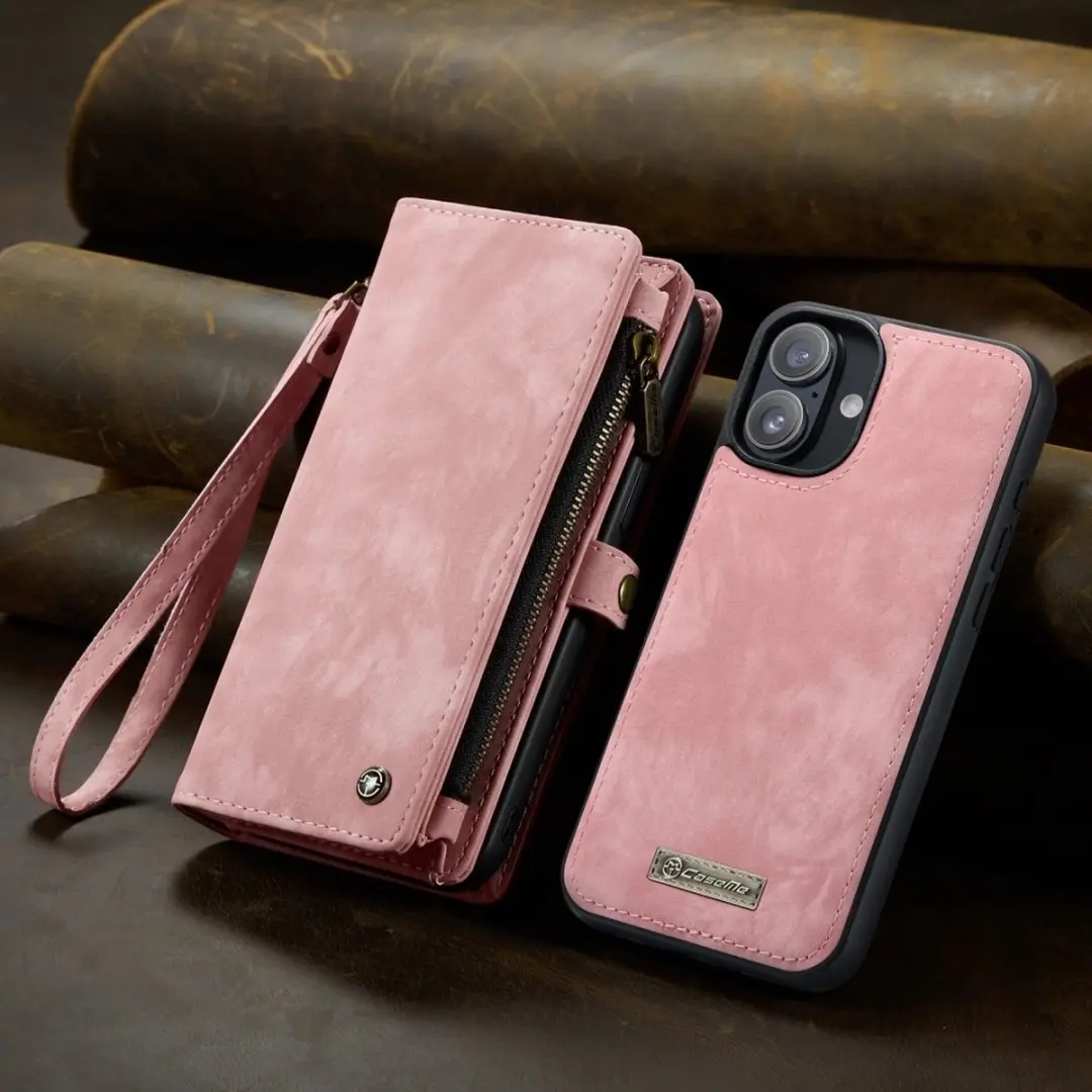 CaseMe 008 iPhone 16 Plus Hoesje - Roze - 8 Pasjes
