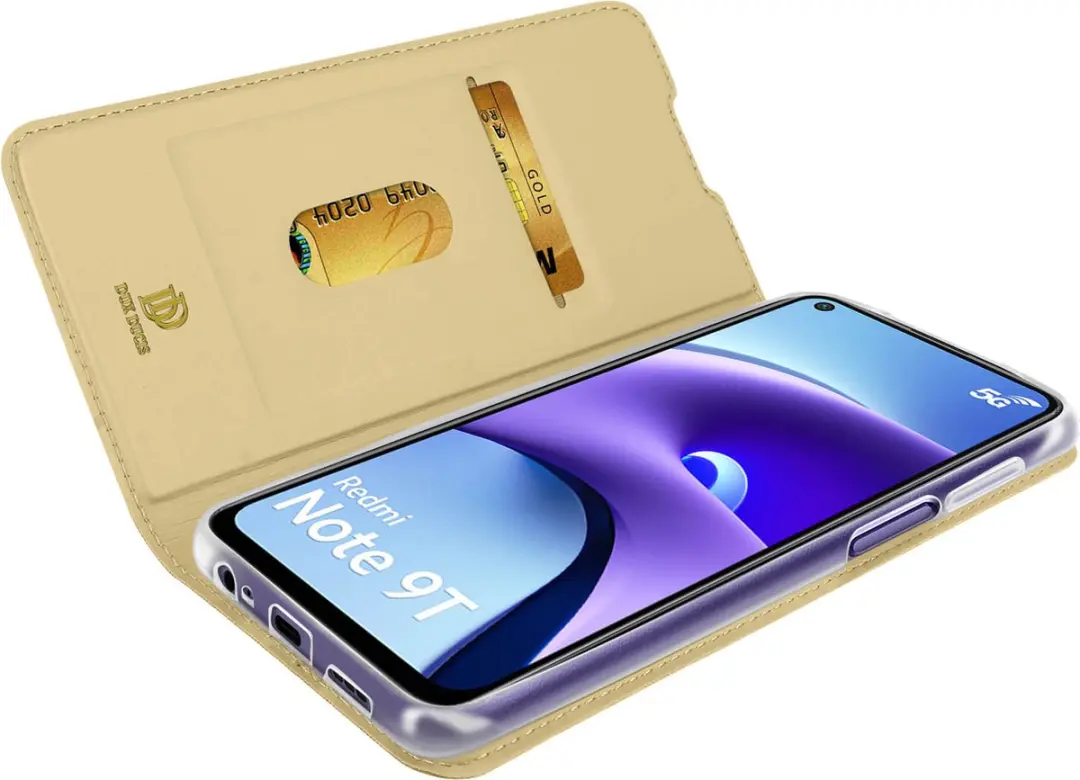 Dux Ducis Skin Pro Xiaomi Redmi Note 9T Hoesje - Goud FOLIO-PRO-GD-NT9T