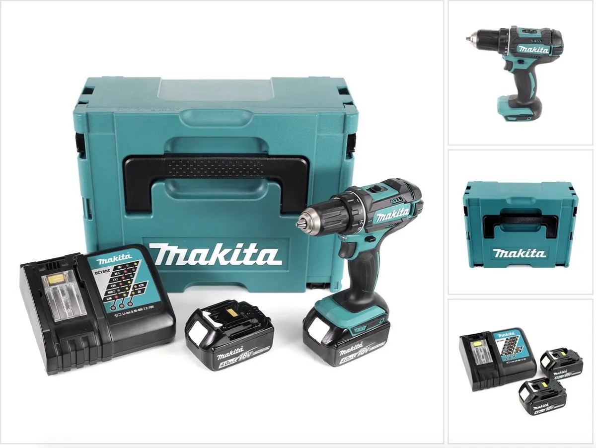 Makita DDF482RMJ Boor-/schroefmachine - 18V - 2x 4.0Ah - 38mm hout - afbeelding 2 van 6