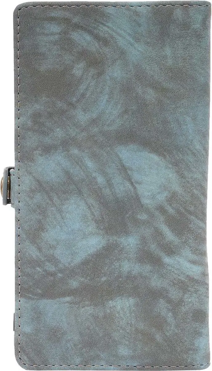 Caseme Samsung Galaxy S22 Ultra Hoesje Portemonnee Vintage Blauw - 12 Pasjes