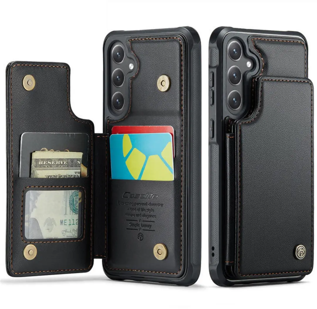 Caseme Portemonnee Backcover Galaxy S25 FE - Anti-RFID - 4 Pasjes - Zwart