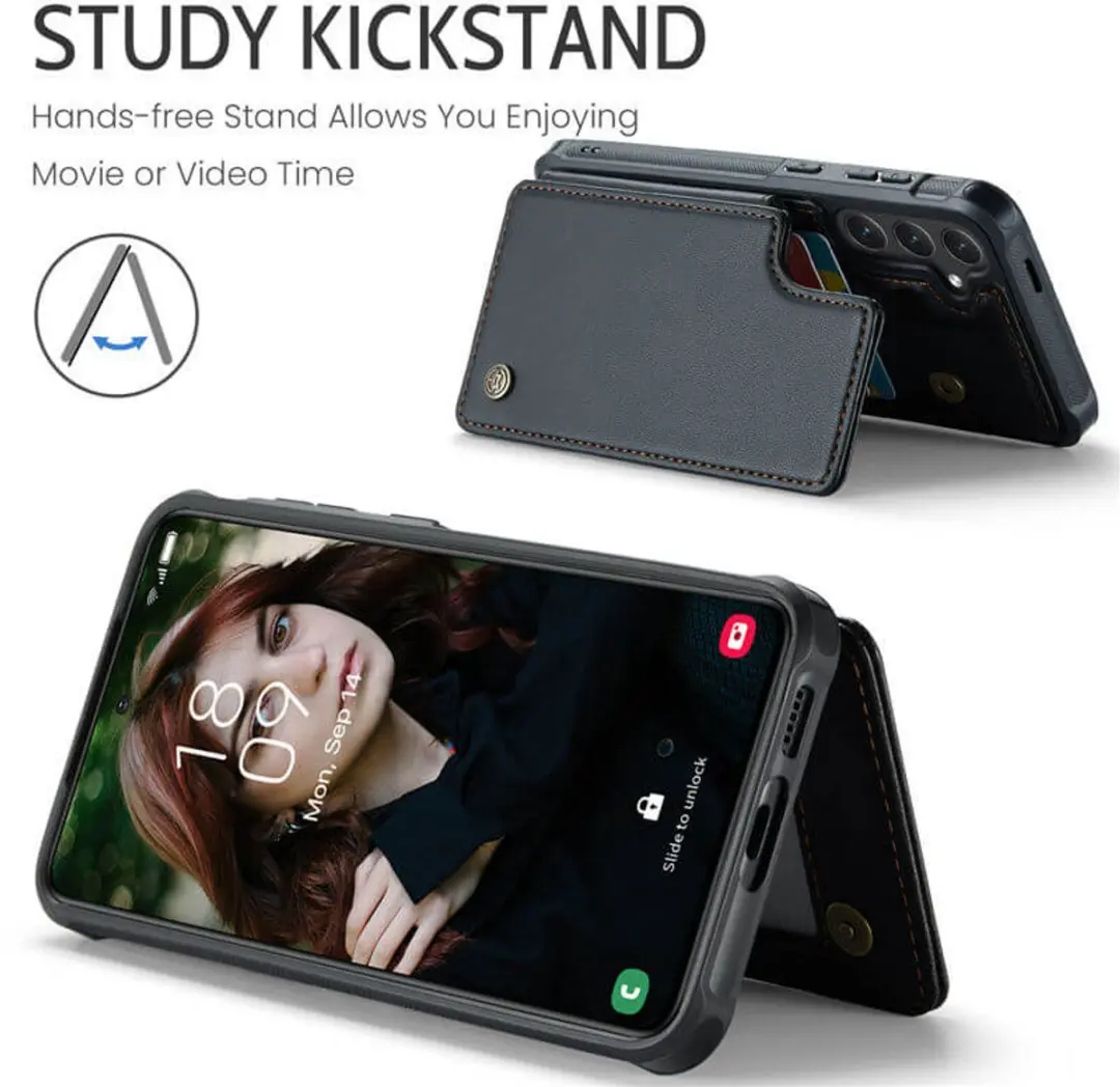 Caseme Portemonnee Backcover Galaxy S25 FE - Anti-RFID - 4 Pasjes - Zwart