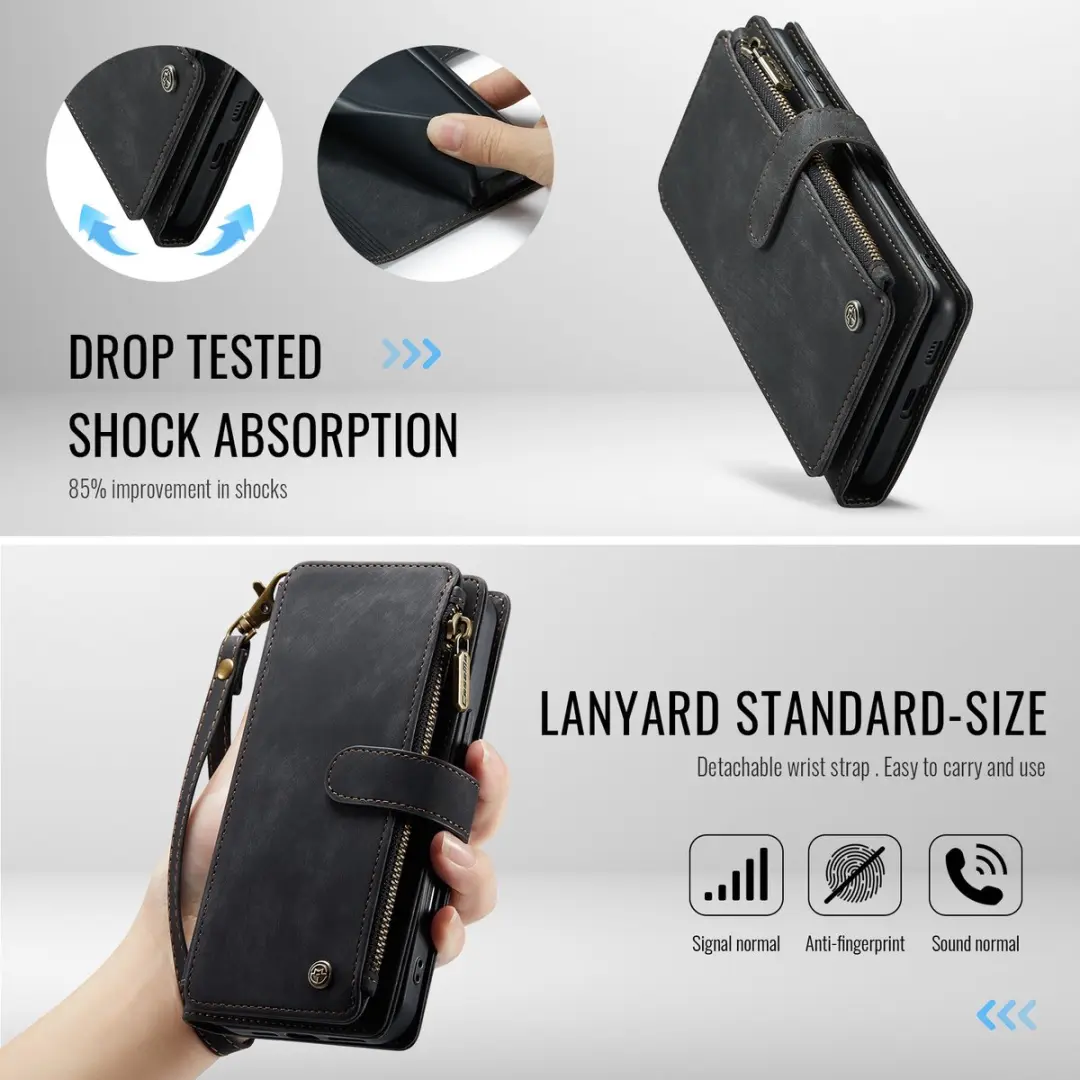 Caseme C30 Book Case Hoesje Samsung Galaxy S25 FE - Zwart - afbeelding 6 van 6
